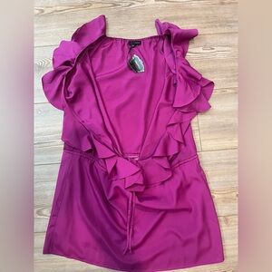 Posh Magenta Off-Shoulder Dress